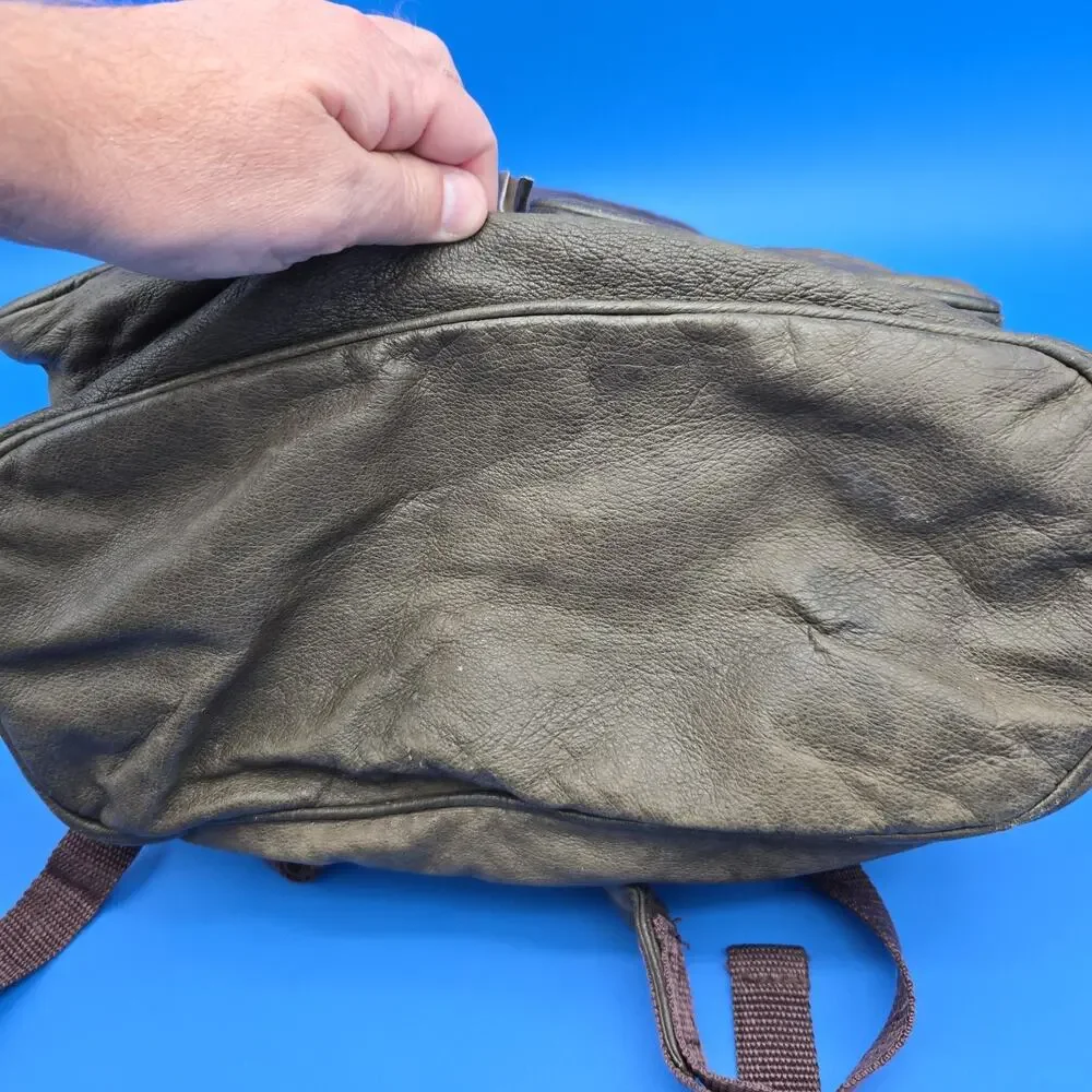 Capcom Vintage Style Soft Brown Backpack 14x14 Rucksack Bag Leather-Look